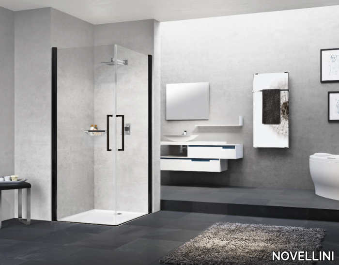 YOUNG 2G - Corner shower cabin with hinged door _ NOVELLINI