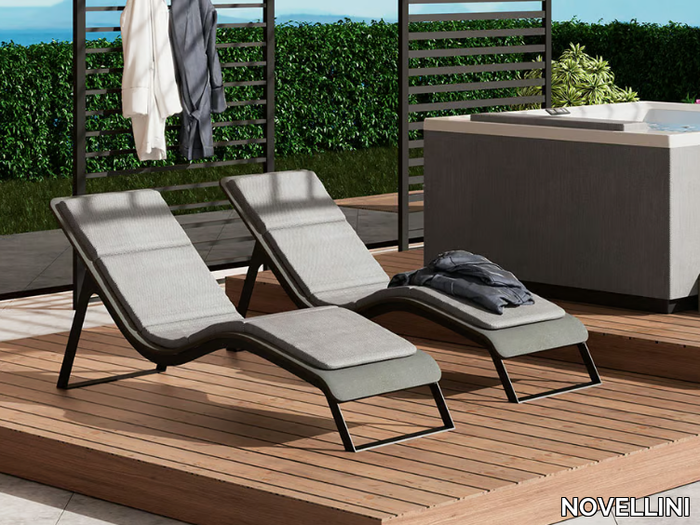 DIVINA - OUTDOOR SPA - Steel and wood spa bed _ NOVELLINI