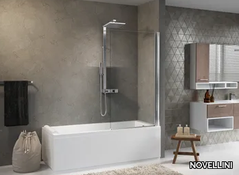 AURORA 1 - Glass and aluminium bathtub wall panel _ NOVELLINI