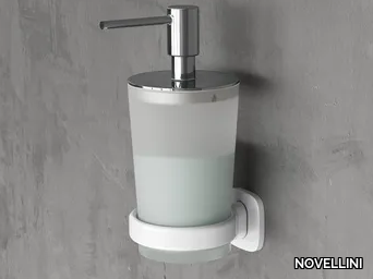 EDGE - Wall-mounted metal and glass bathroom soap dispenser _ NOVELLINI