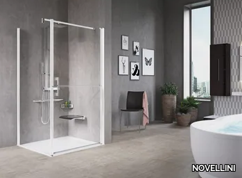 FREE 1 G+F - Niche shower cabin with hinged door _ NOVELLINI