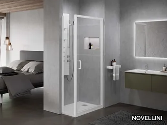 ZEPHYROS 2.0 F Special - Glass and aluminium shower cabin with hinged door _ NOVELLINI