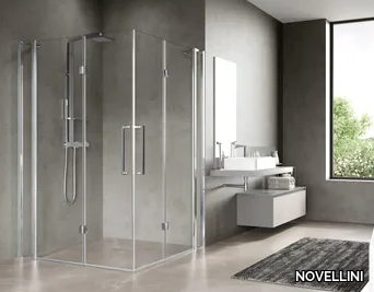 YOUNG 3AS - Corner shower cabin with folding door _ NOVELLINI