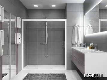 ROSE ROSSE 3P - Niche shower cabin with sliding door _ NOVELLINI