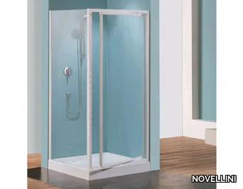 TRIS G - Corner shower cabin with pivot door _ NOVELLINI