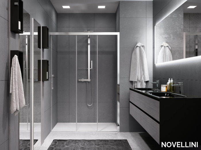 ROSE ROSSE 3PH+FH - Niche shower cabin with sliding door _ NOVELLINI