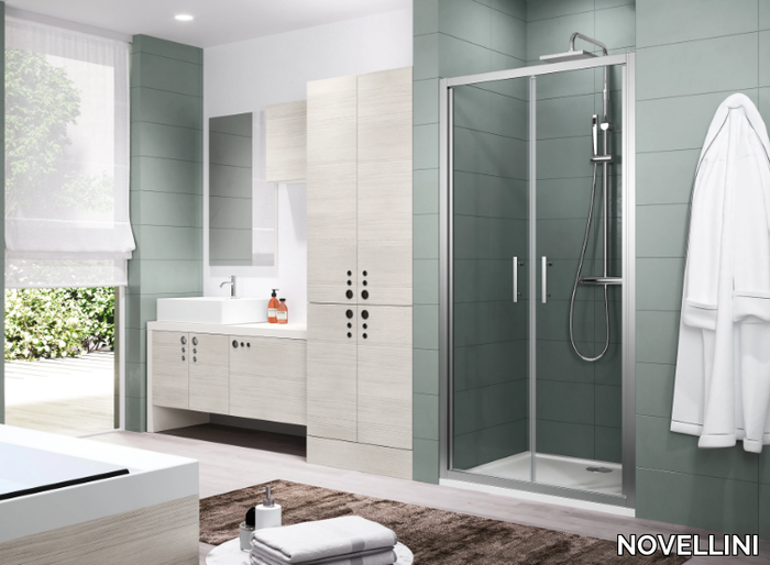 ZEPHYROS B - Niche shower cabin with hinged door _ NOVELLINI