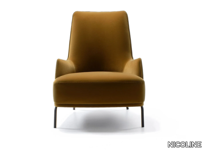 BEA HIGH - Fabric armchair with armrests _ NICOLINE