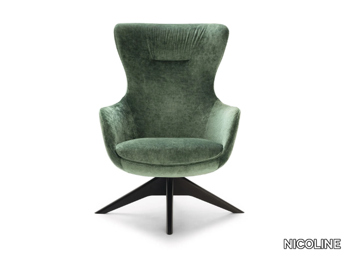ISEO - Wing swivel fabric armchair _ NICOLINE