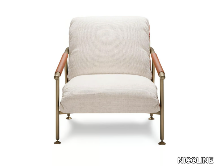 NICOLE - Fabric easy chair with armrests _ NICOLINE
