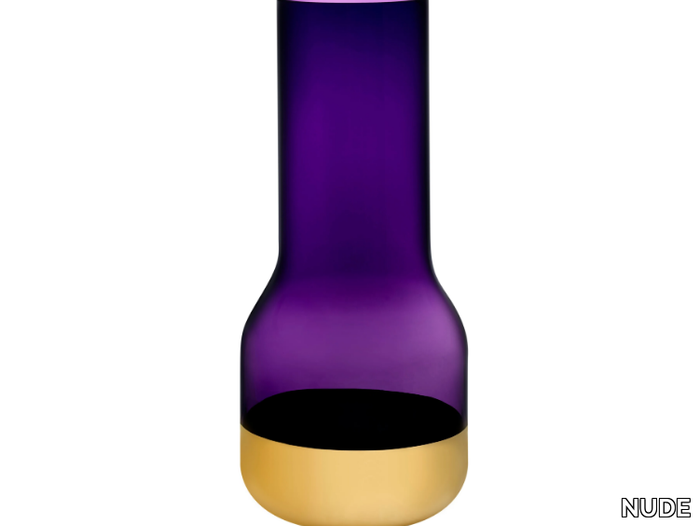 CONTOUR TALL - Tall Vase with Purple Top and Golden Base _ NUDE