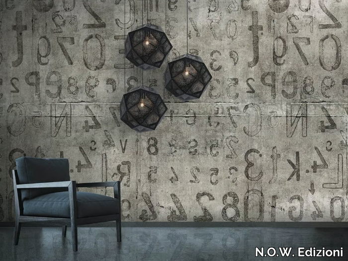 TYPO - Vinyl or fyber glass wallpaper _ N.O.W. Edizioni