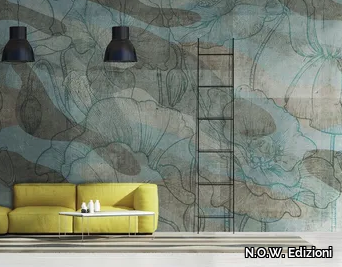 FLORAL CAMOUFLAGE - Vinyl or fyber glass wallpaper _ N.O.W. Edizioni