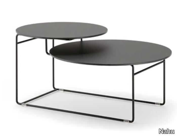 ECLIPSE - Low steel and wood coffee table _ Nahu