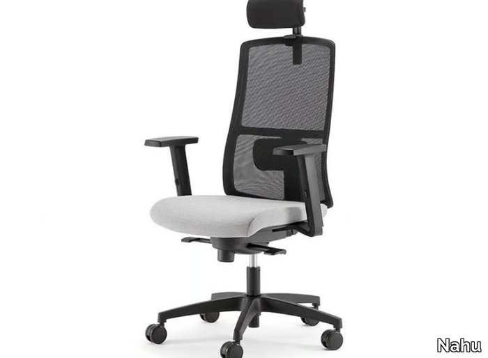 ARMONIA 01 PT - Swivel mesh office chair with armrests with 5-Spoke base _ Nahu