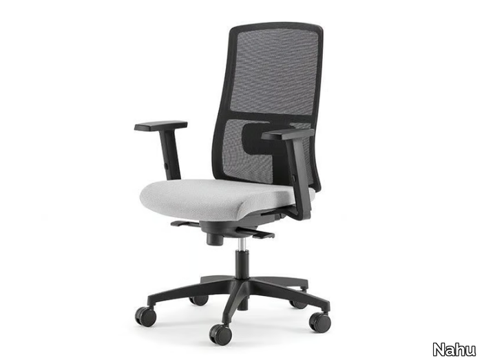 ARMONIA 01 - Swivel mesh office chair with 5-Spoke base with armrests _ Nahu