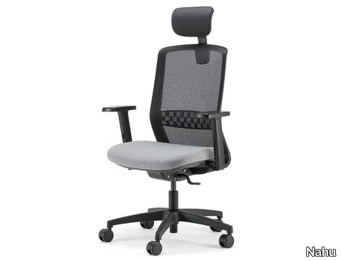 HALLEY 01 PT - Swivel mesh office chair with 5-Spoke base with armrests _ Nahu