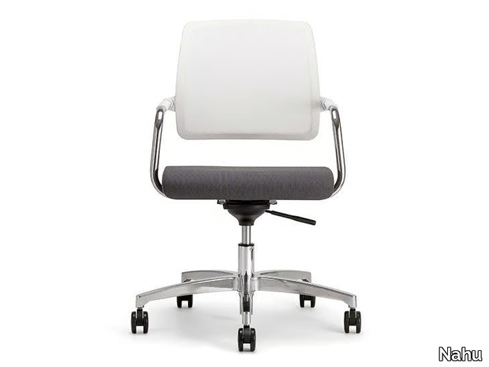 KOS WHITE AIR 03 - Swivel chair with 5-spoke base with armrests _ Nahu