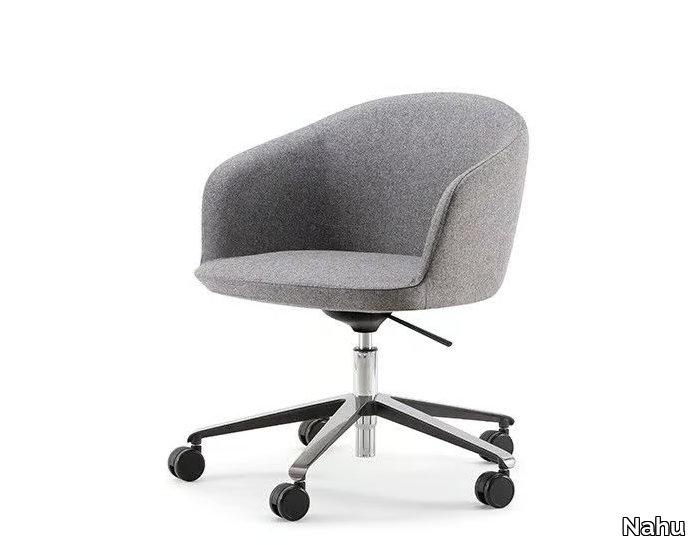 MILOS 01 - Swivel chair with 5-spoke base with armrests _ Nahu