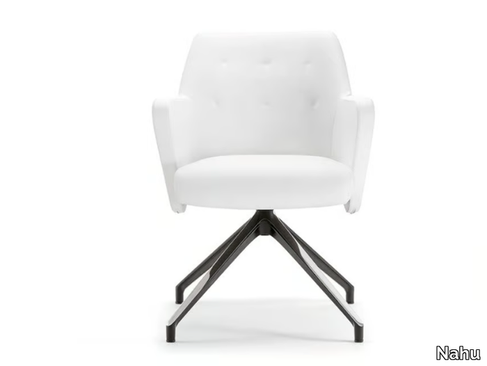 WRAP PLUS 05 - Trestle-based reception chair with armrests _ Nahu