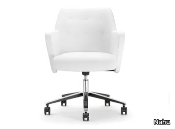 WRAP PLUS 03 - Swivel office chair with armrests with 5-Spoke base _ Nahu