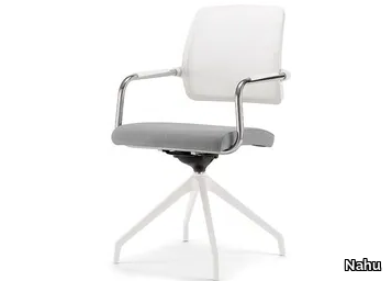 KOS WHITE AIR 05 - Trestle-based swivel chair with armrests _ Nahu