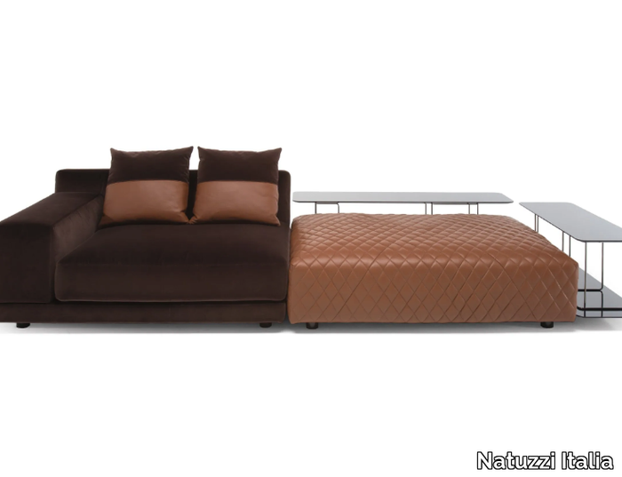 MELPOT - Sectional fabric sofa with integrated magazine rack _ Natuzzi Italia