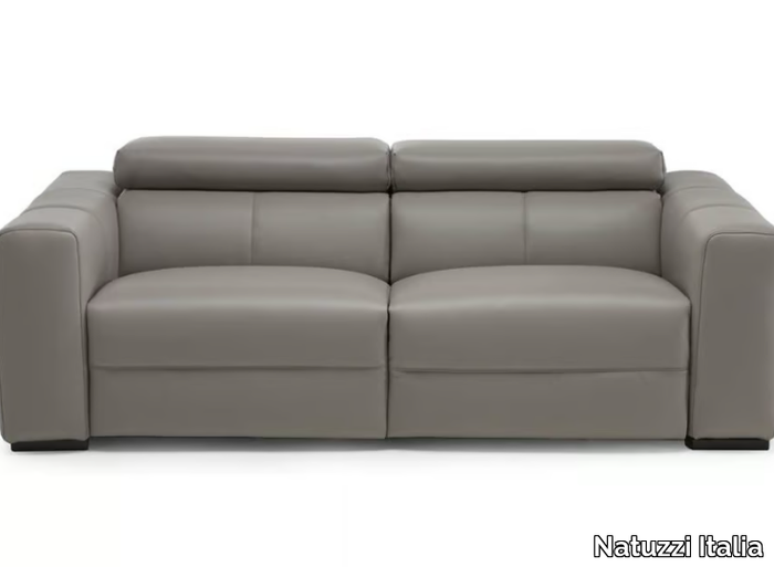 BALANCE - Recliner leather sofa with headrest with footstool _ Natuzzi Italia