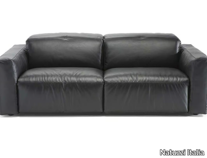 COLOSSEO - Leather sofa with electric motion with headrest with footstool _ Natuzzi Italia