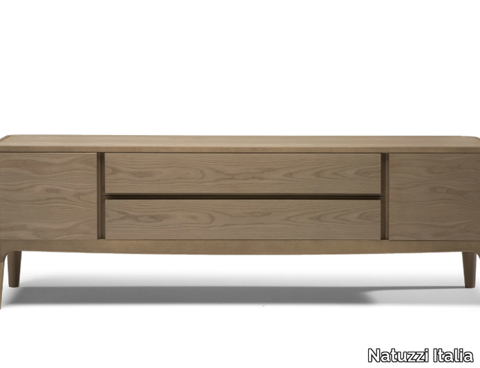 FORTUNA - Contemporary style wooden sideboard with doors with drawers _ Natuzzi Italia