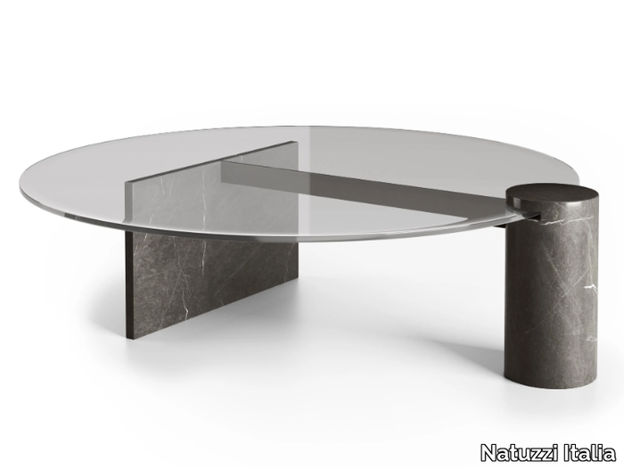 FROST - Round tempered glass coffee table _ Natuzzi Italia