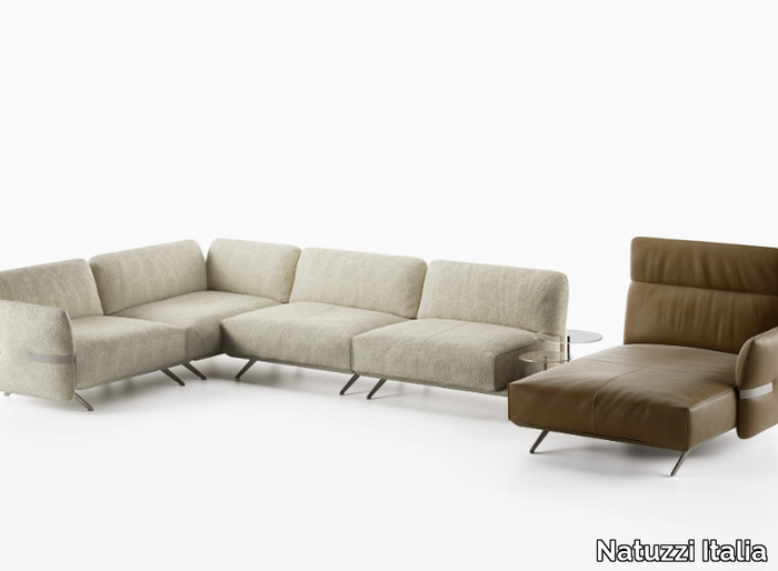 PABLO - Corner sectional sofa with chaise longue _ Natuzzi Italia