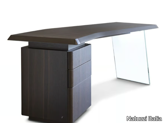 PHANTOM - Wooden secretary desk with drawers _ Natuzzi Italia