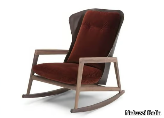 MARGARET - Rocking armchair with armrests high-back _ Natuzzi Italia