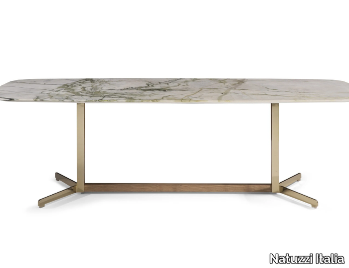 CAMPUS - Rectangular marble table _ Natuzzi Italia