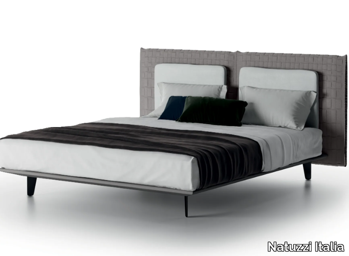 CAMPUS - Double bed with upholstered headboard _ Natuzzi Italia