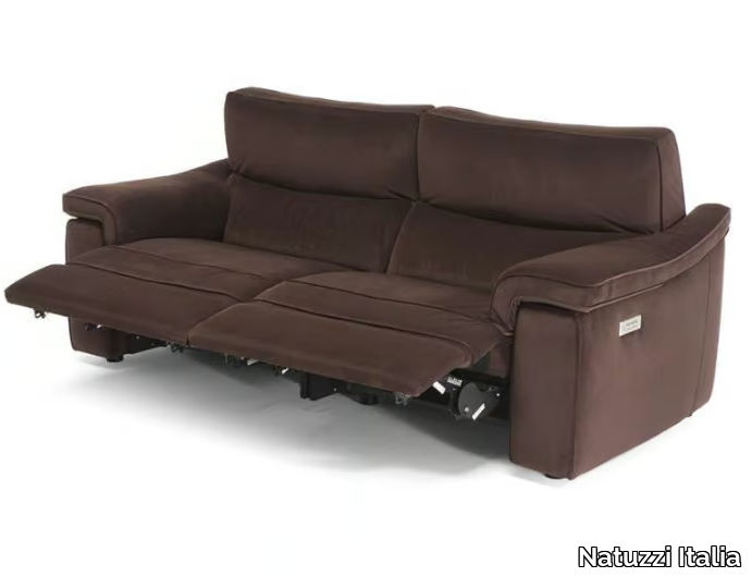 ROCK - Fabric sofa with electric motion with footstool _ Natuzzi Italia