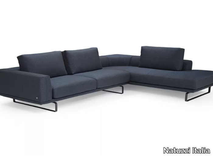 TEMPO - Sectional fabric sofa with chaise longue _ Natuzzi Italia