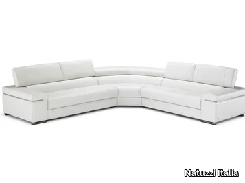 AVANA - Corner leather sofa with headrest _ Natuzzi Italia