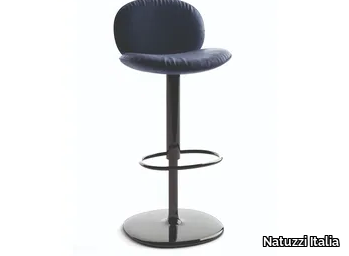 DOVE - Swivel high leather stool with back _ Natuzzi Italia