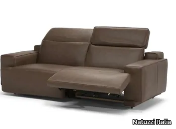 IAGO - Recliner 2 seater leather sofa with footstool _ Natuzzi Italia