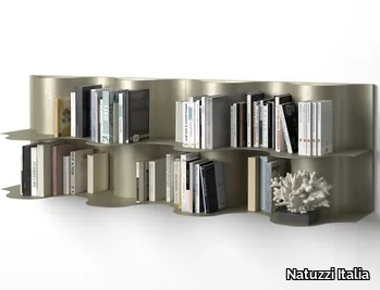 TIDE - Modular floating steel bookcase _ Natuzzi Italia