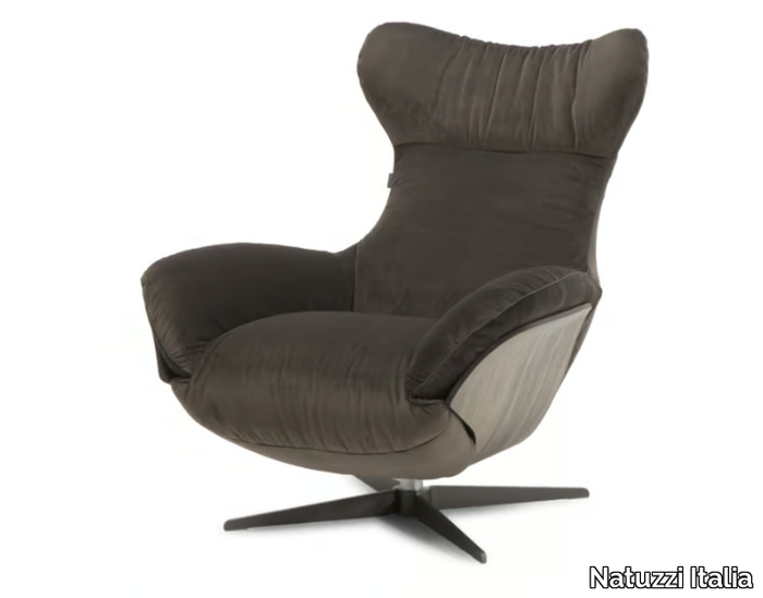 ILIA - Recliner fabric armchair with footstool _ Natuzzi Italia