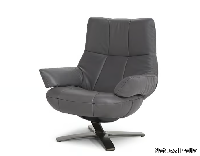 RE-VIVE MYWAY - Recliner leather armchair with armrests _ Natuzzi Italia