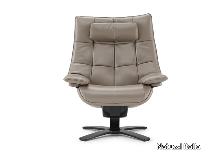 RE-VIVE QUILTED - Recliner leather armchair with headrest _ Natuzzi Italia