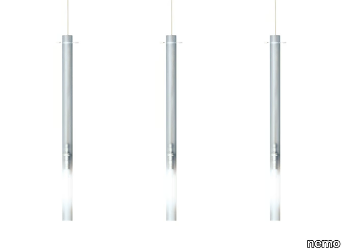 CANNA NUDA - Sandblasted glass pendant lamp _ nemo