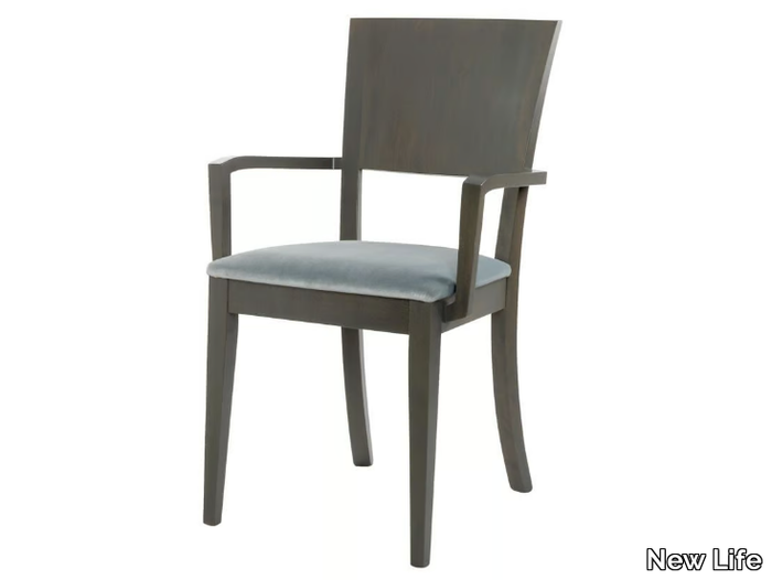 AMY SB02 - Wooden chair with armrests and integrated cushion _ New Life