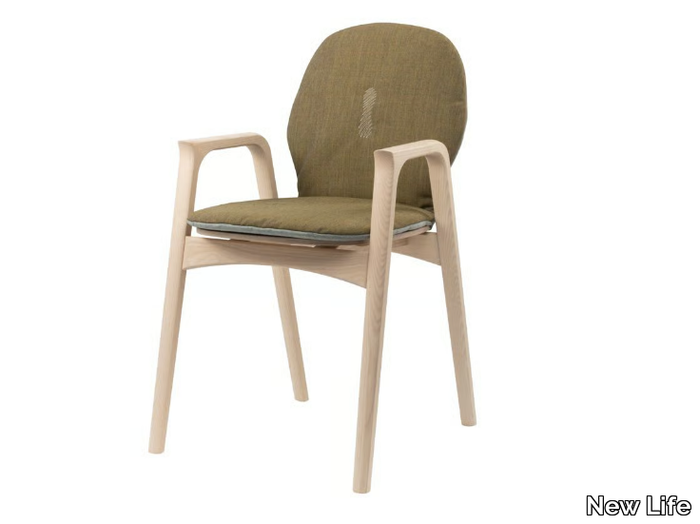 OTTAVIA PO01 - Ash chair with armrests with integrated cushion _ New Life