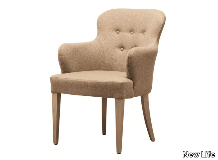 EVELYNE PO04 - Tufted fabric chair with armrests _ New Life