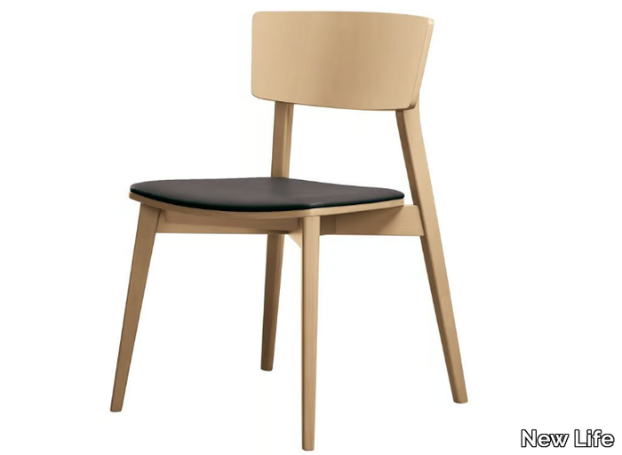 HELLEN SE02 - Stackable beech chair with integrated cushion _ New Life